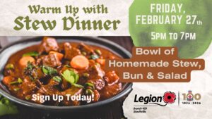 Stew Dinner Feb 2026 @ Stouffville Legion Branch 459 | Whitchurch-Stouffville | Ontario | Canada