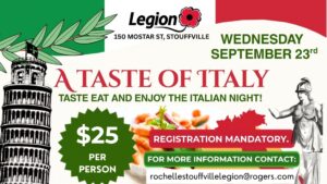 A Taste of Italy for Seniors @ Royal Canadian Legion Stouffville Branch 459 | Whitchurch-Stouffville | Ontario | Canada